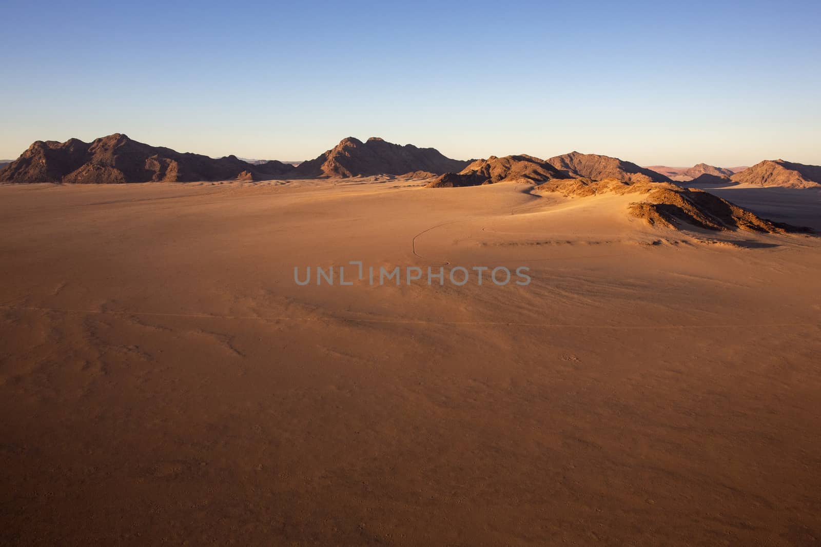 Aerial view from a Hot Air Balloon in the Sossusvlei area of the Namib-Naukluft Desert in Namibia, Africa