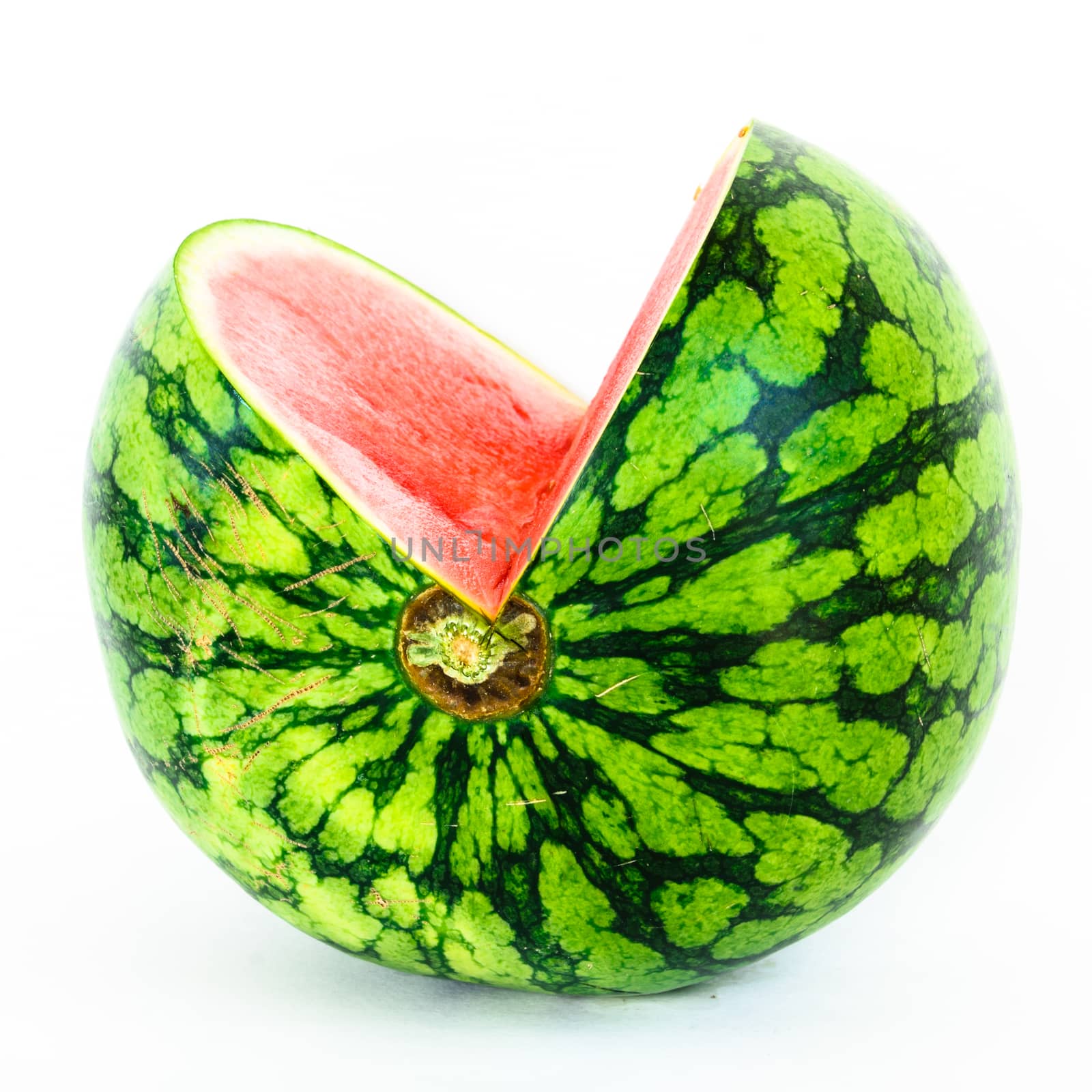 Studio shot cutout mini organic watermelon isolate on white by trongnguyen