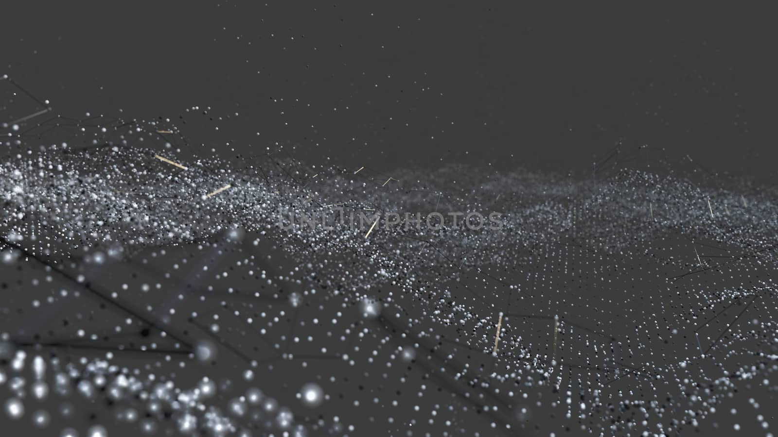 Abstract digital background with cybernetic particles. 3D illustration