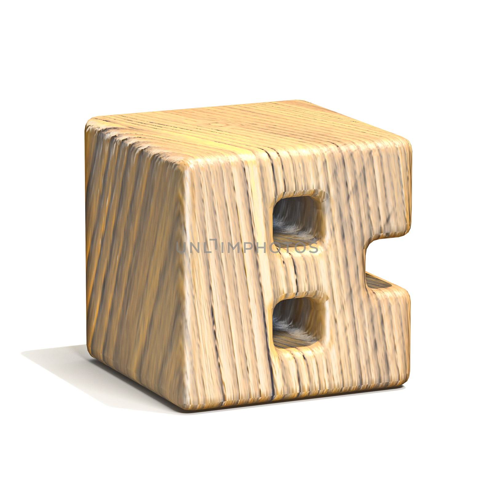 Solid wooden cube font Letter B 3D by djmilic