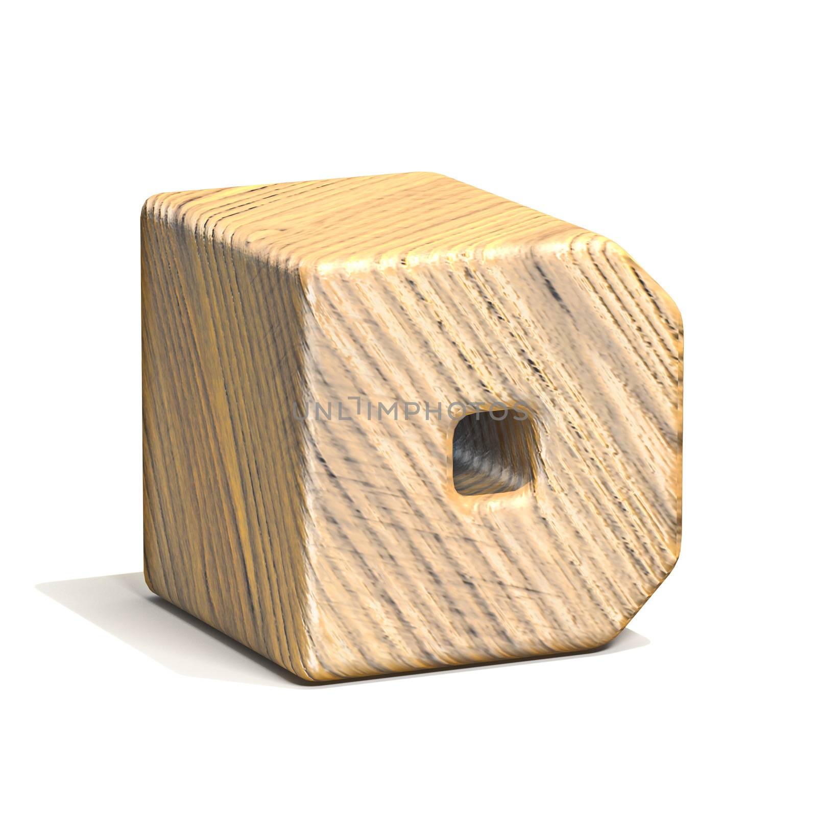 Solid wooden cube font Letter D 3D by djmilic