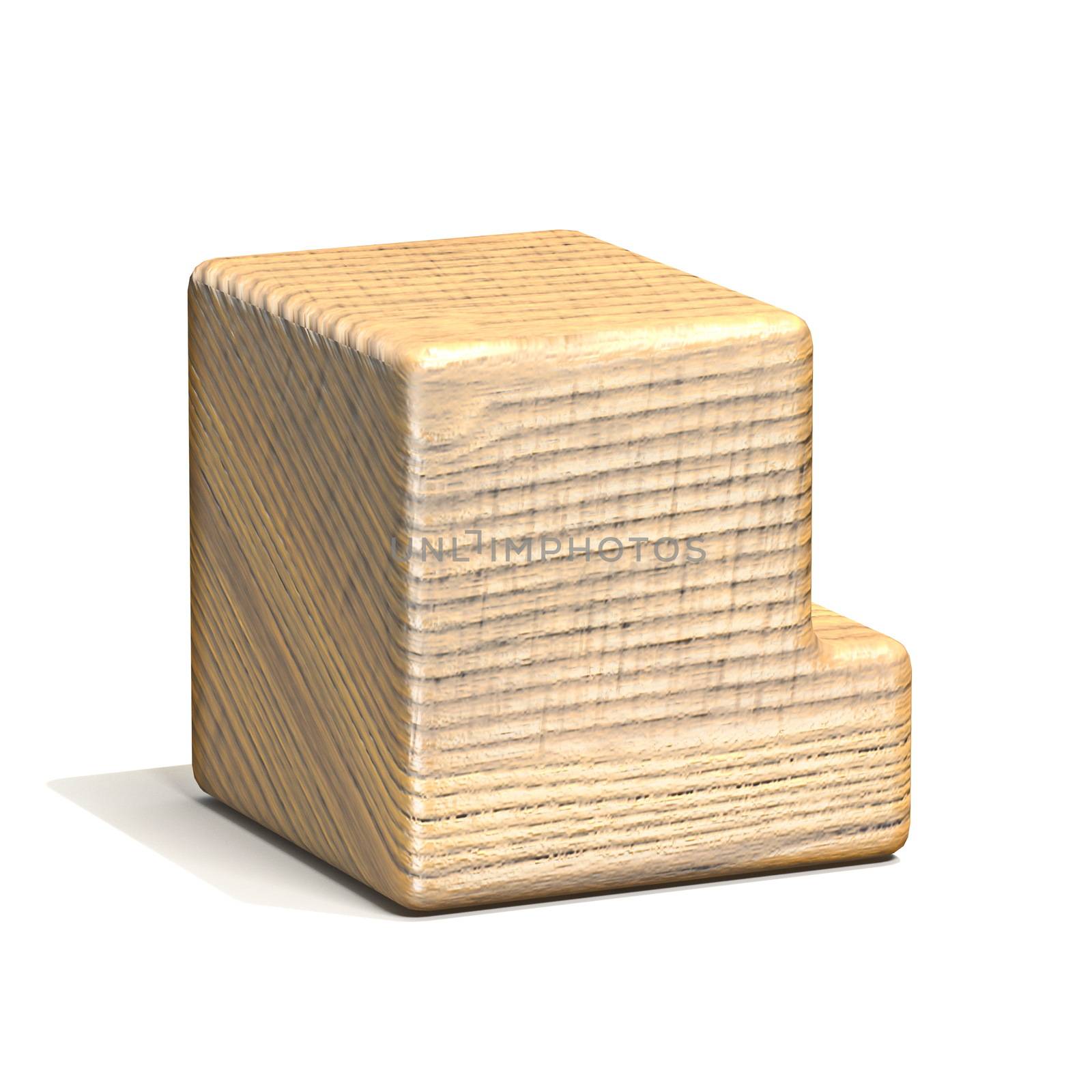 Solid wooden cube font Letter L 3D by djmilic