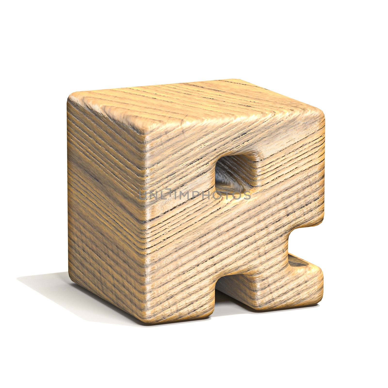Solid wooden cube font Letter R 3D by djmilic