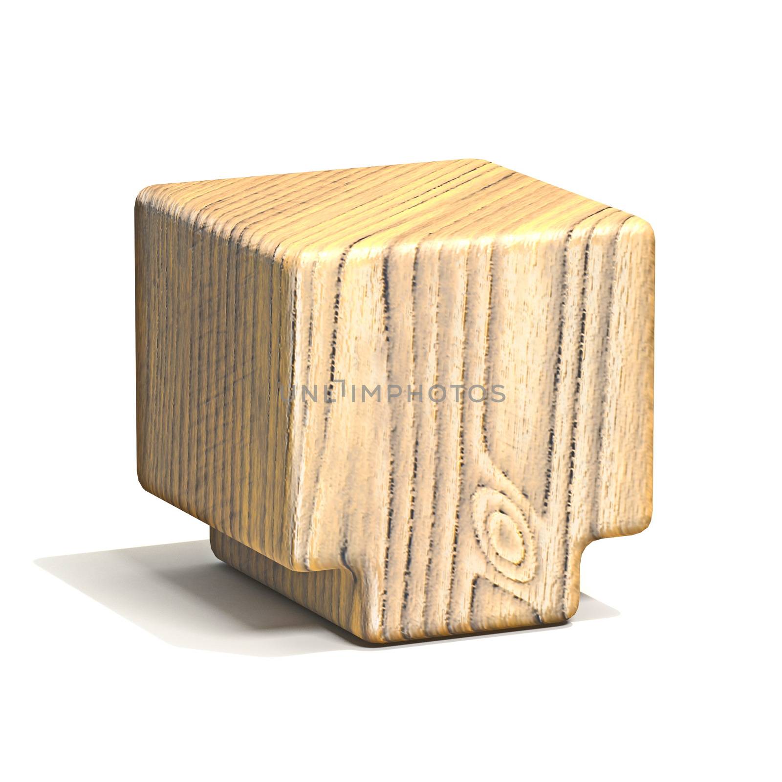 Solid wooden cube font Letter T 3D by djmilic