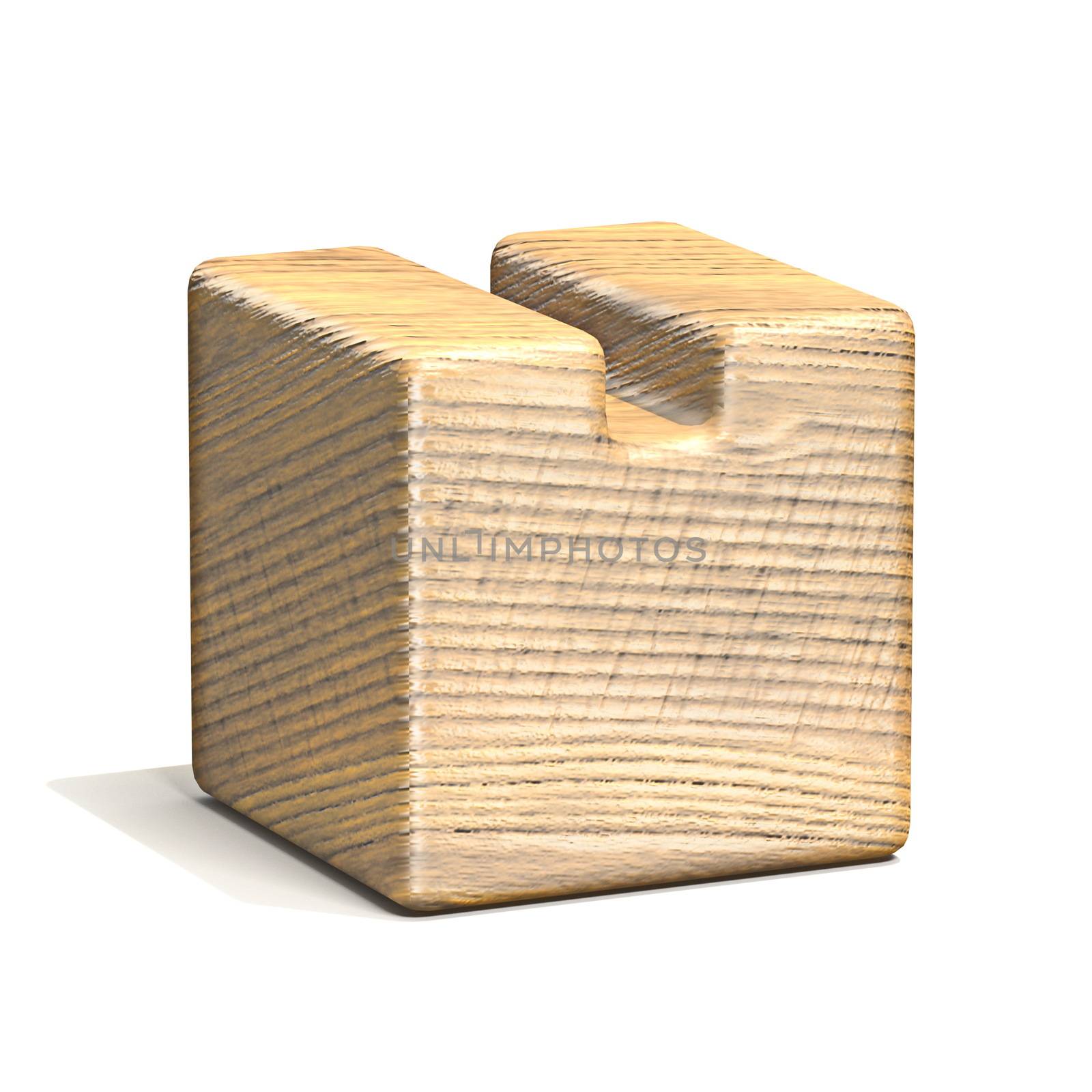 Solid wooden cube font Letter U 3D by djmilic