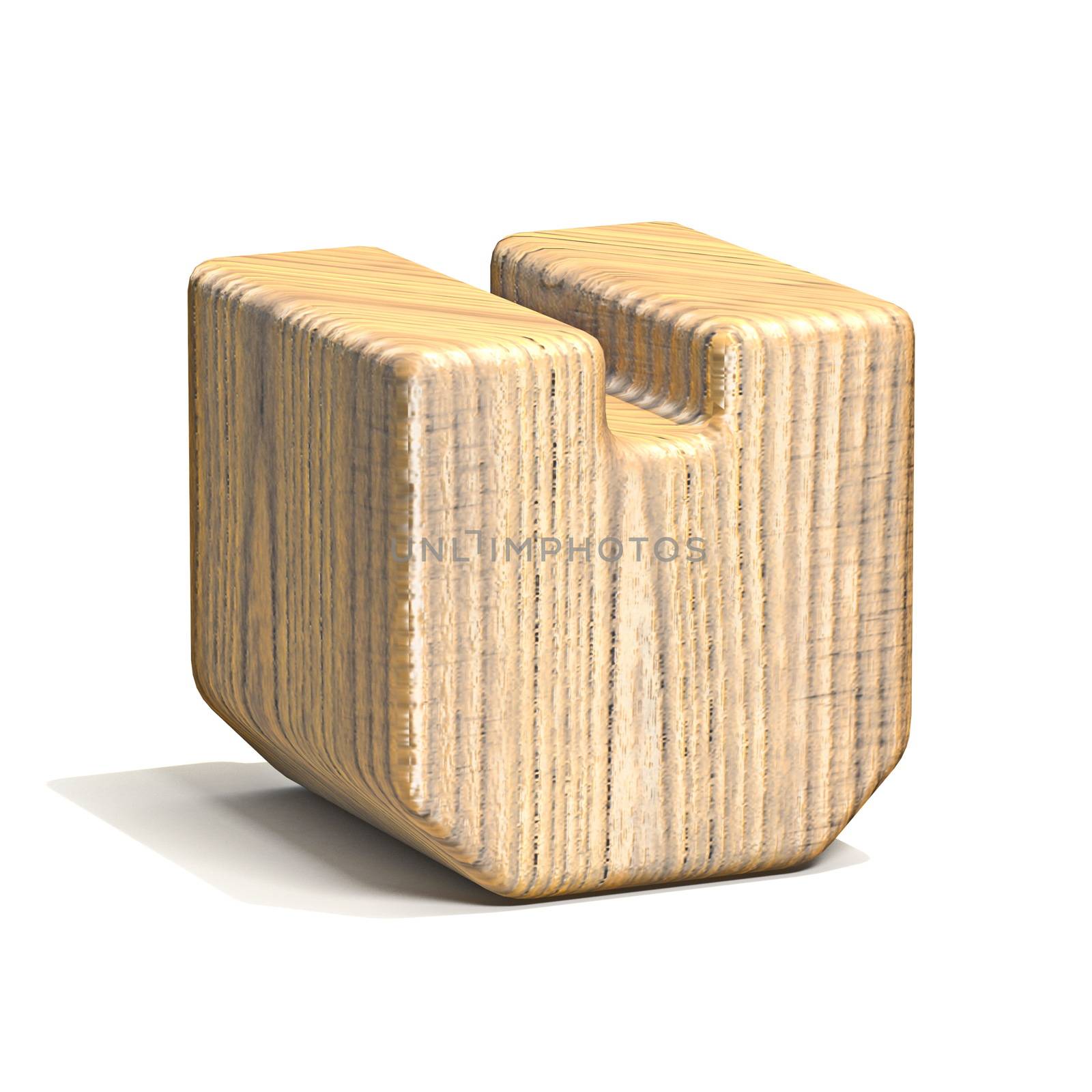 Solid wooden cube font Letter V 3D by djmilic