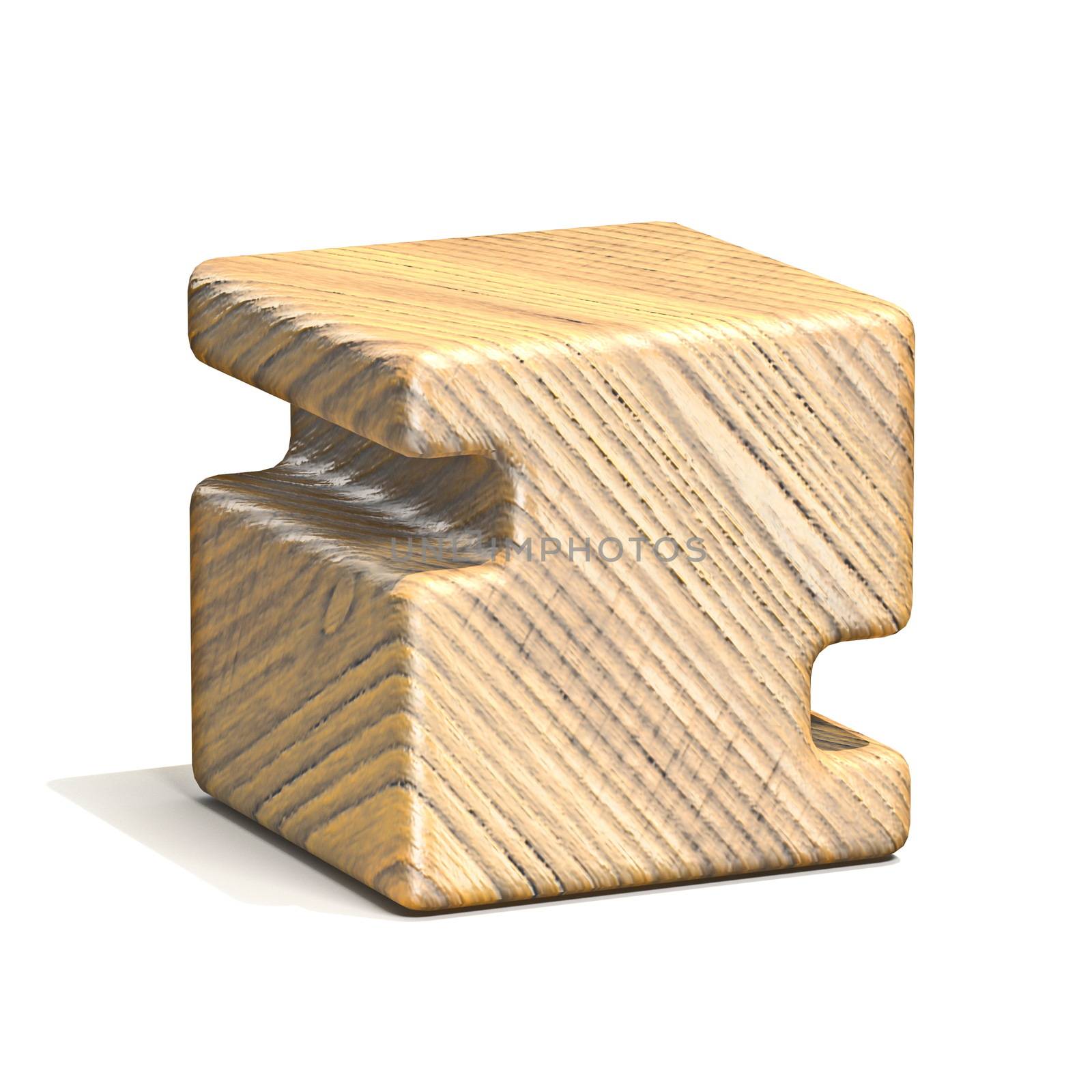 Solid wooden cube font Letter Z 3D by djmilic