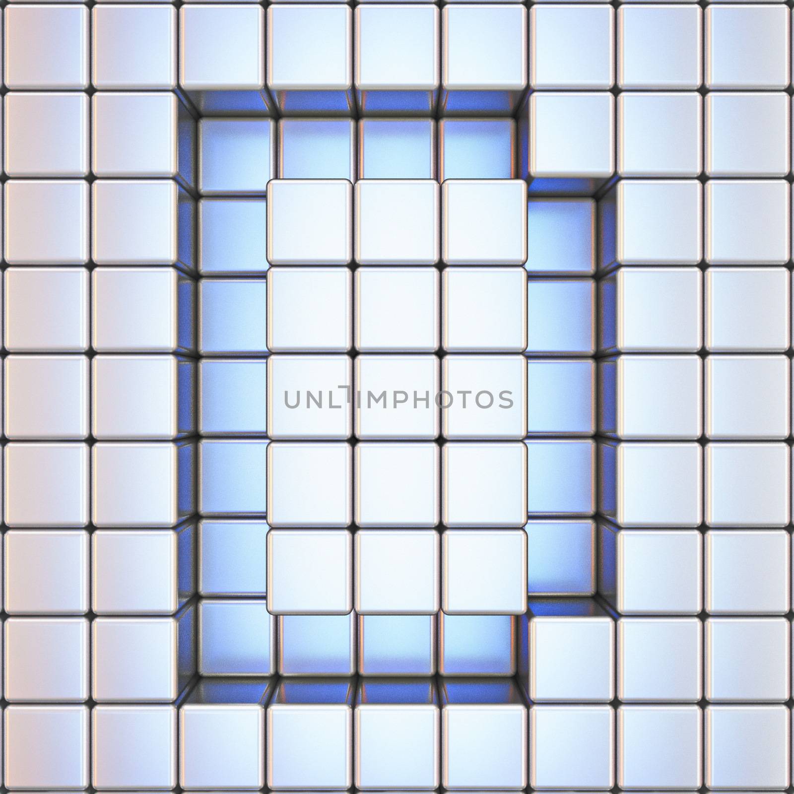 Cube grid Letter D 3D by djmilic