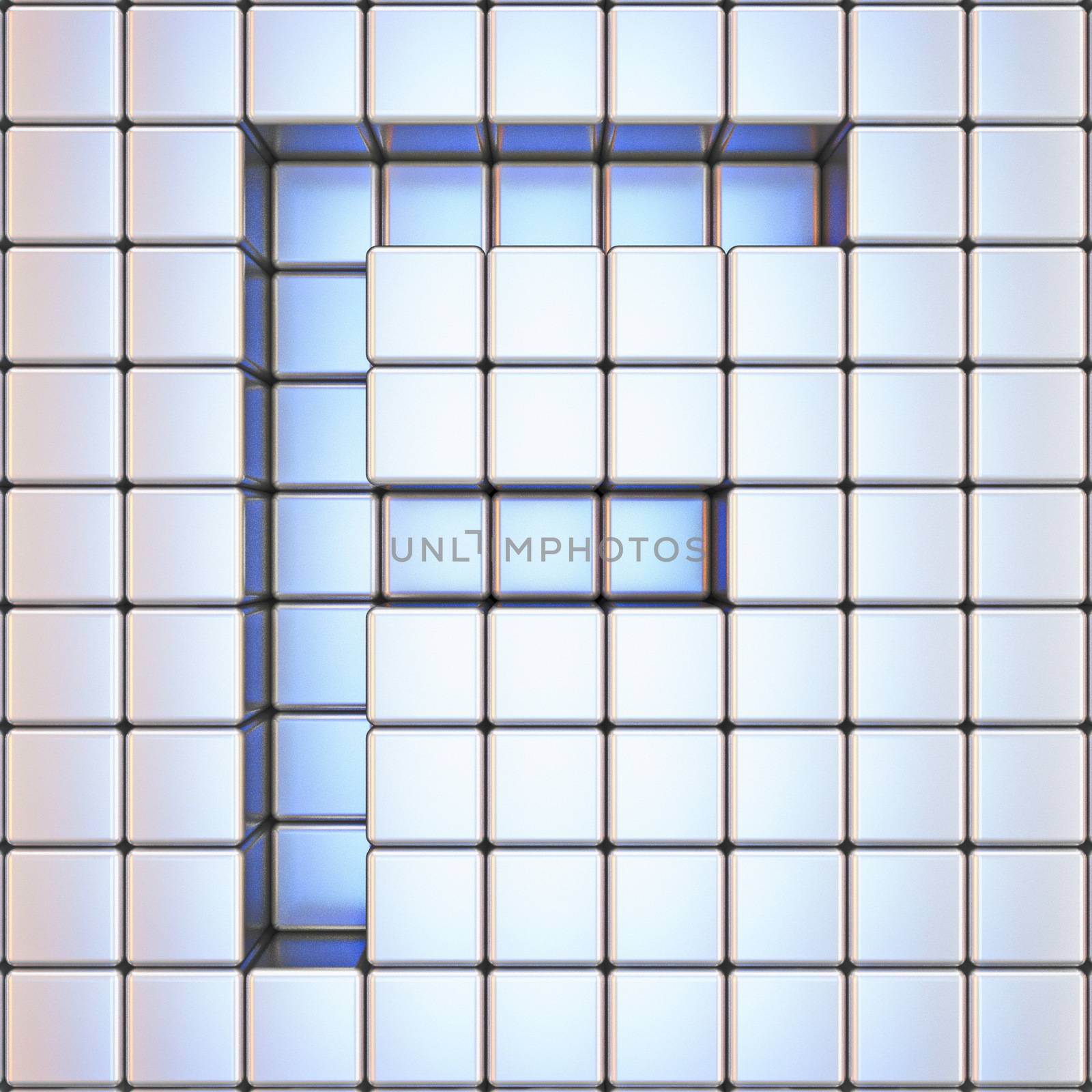 Cube grid Letter F 3D by djmilic