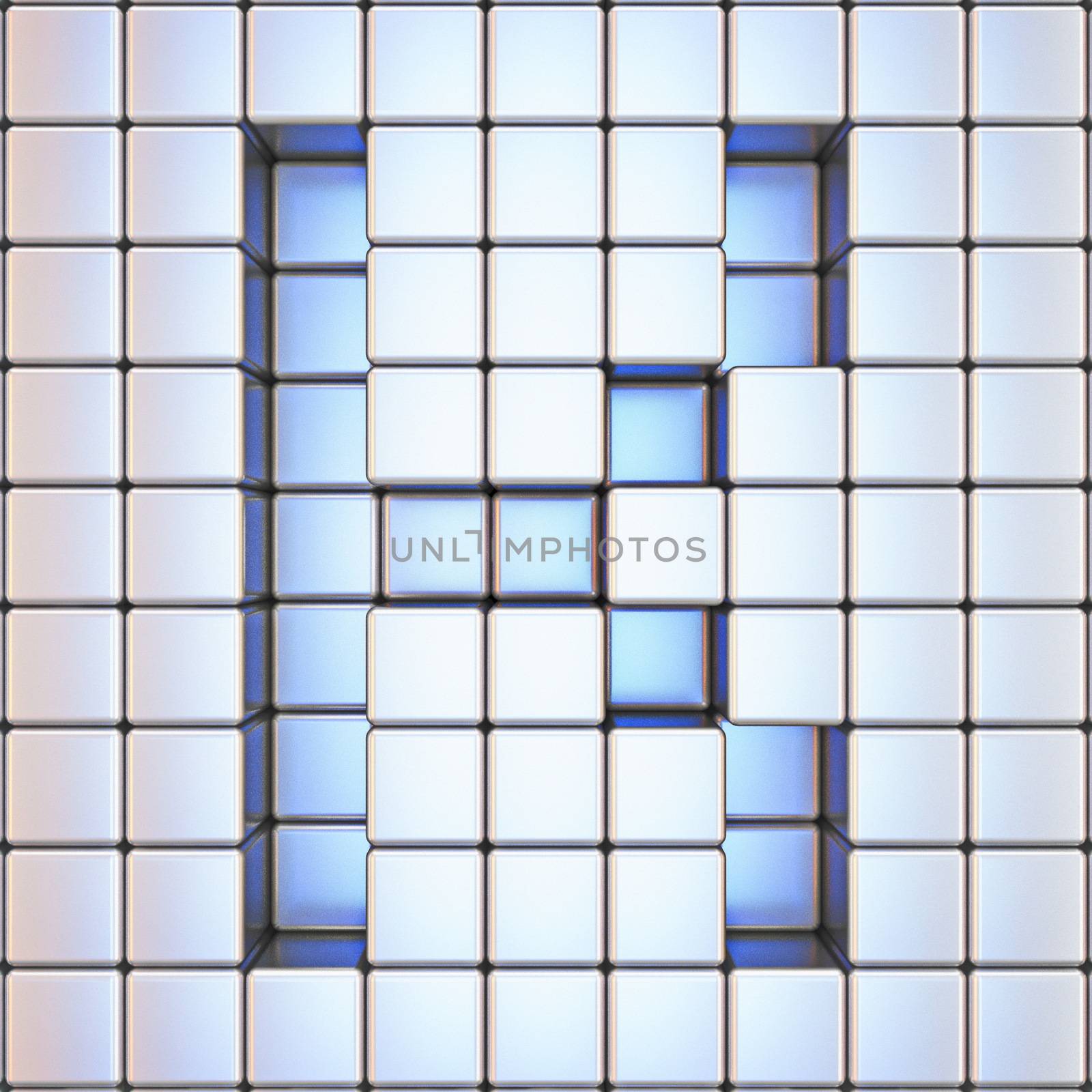 Cube grid Letter K 3D by djmilic