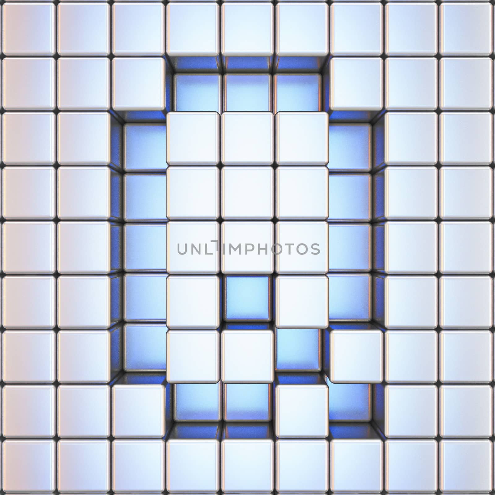 Cube grid Letter Q 3D by djmilic