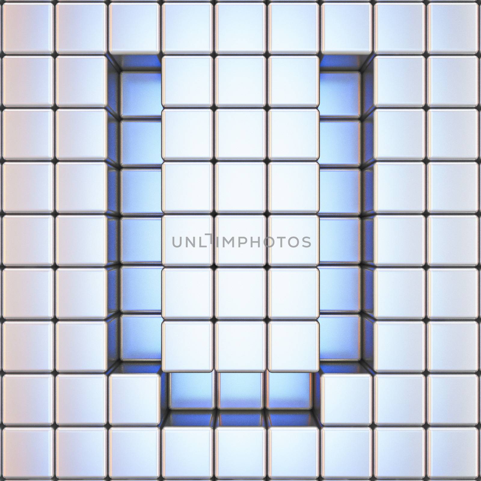 Cube grid Letter U 3D by djmilic