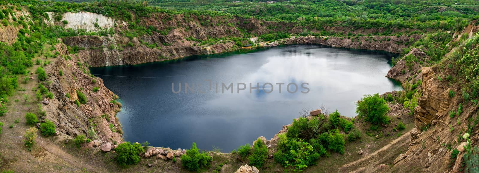 Radon Lake in a place of flooded granite quarry near the Southern Bug river in Mygiya village, Ukraine