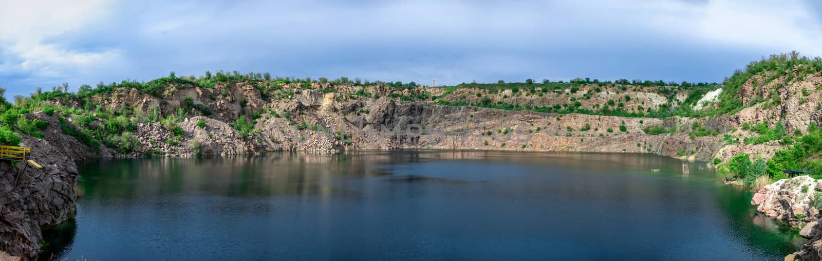 Radon Lake in a place of flooded granite quarry near the Southern Bug river in Mygiya village, Ukraine