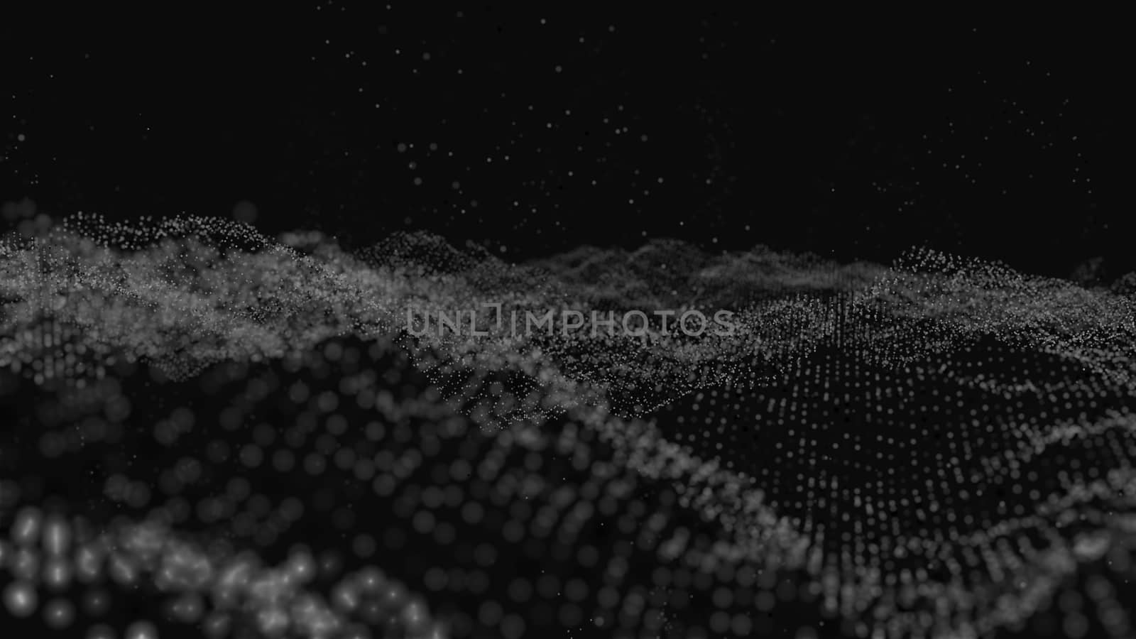 Abstract digital background with cybernetic particles. 3D illustration