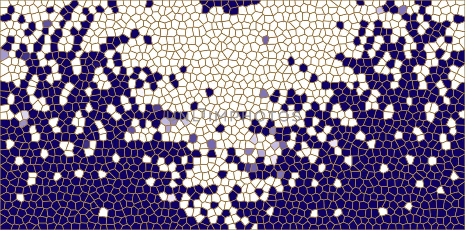 A broken blue and white mosaic background