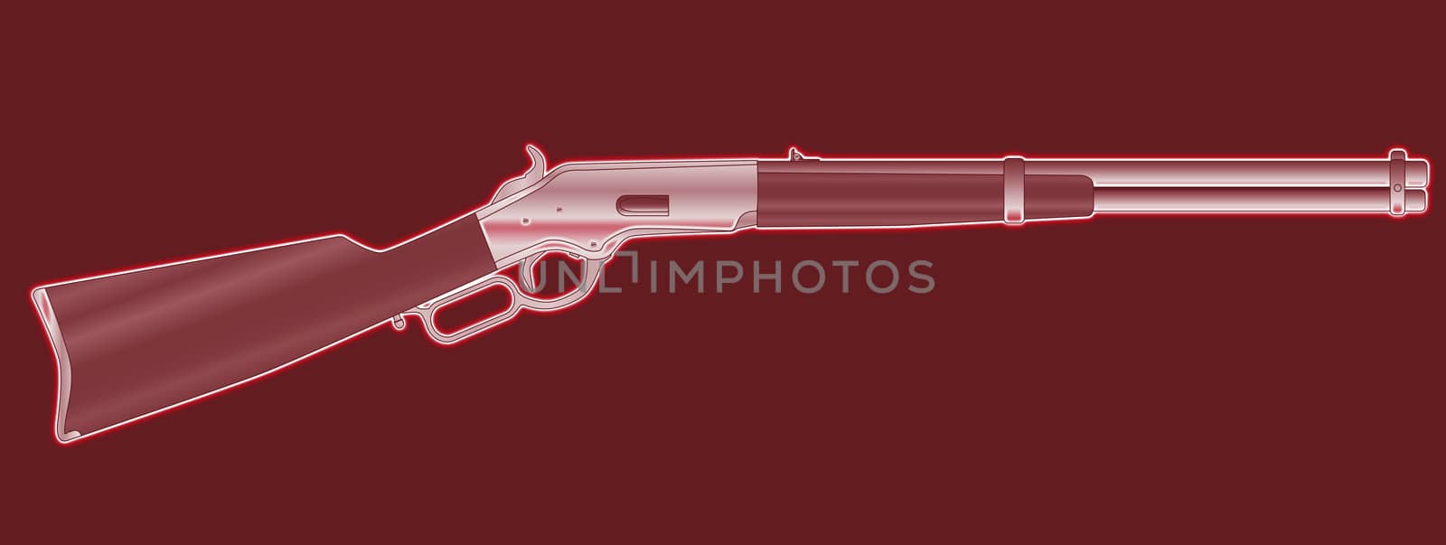 A typical wild west rifle isolated on a color background.