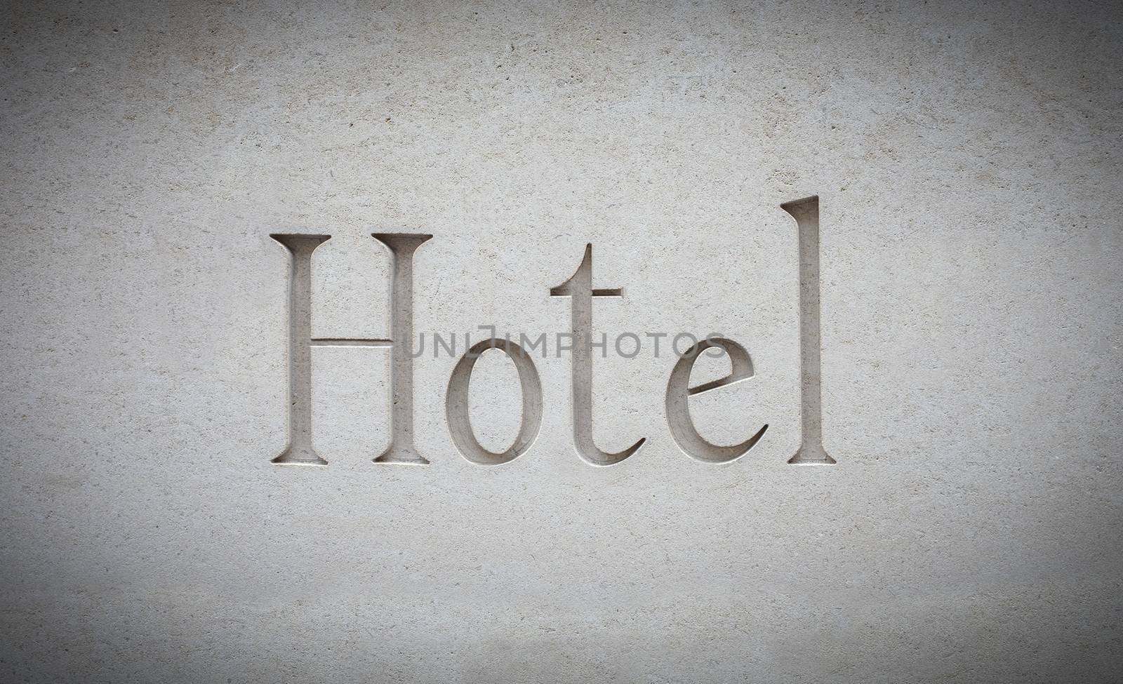 Luxury Hotel Sign Engraved In Stone by mrdoomits