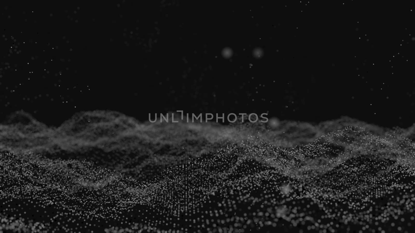 Abstract digital background with cybernetic particles. 3D illustration