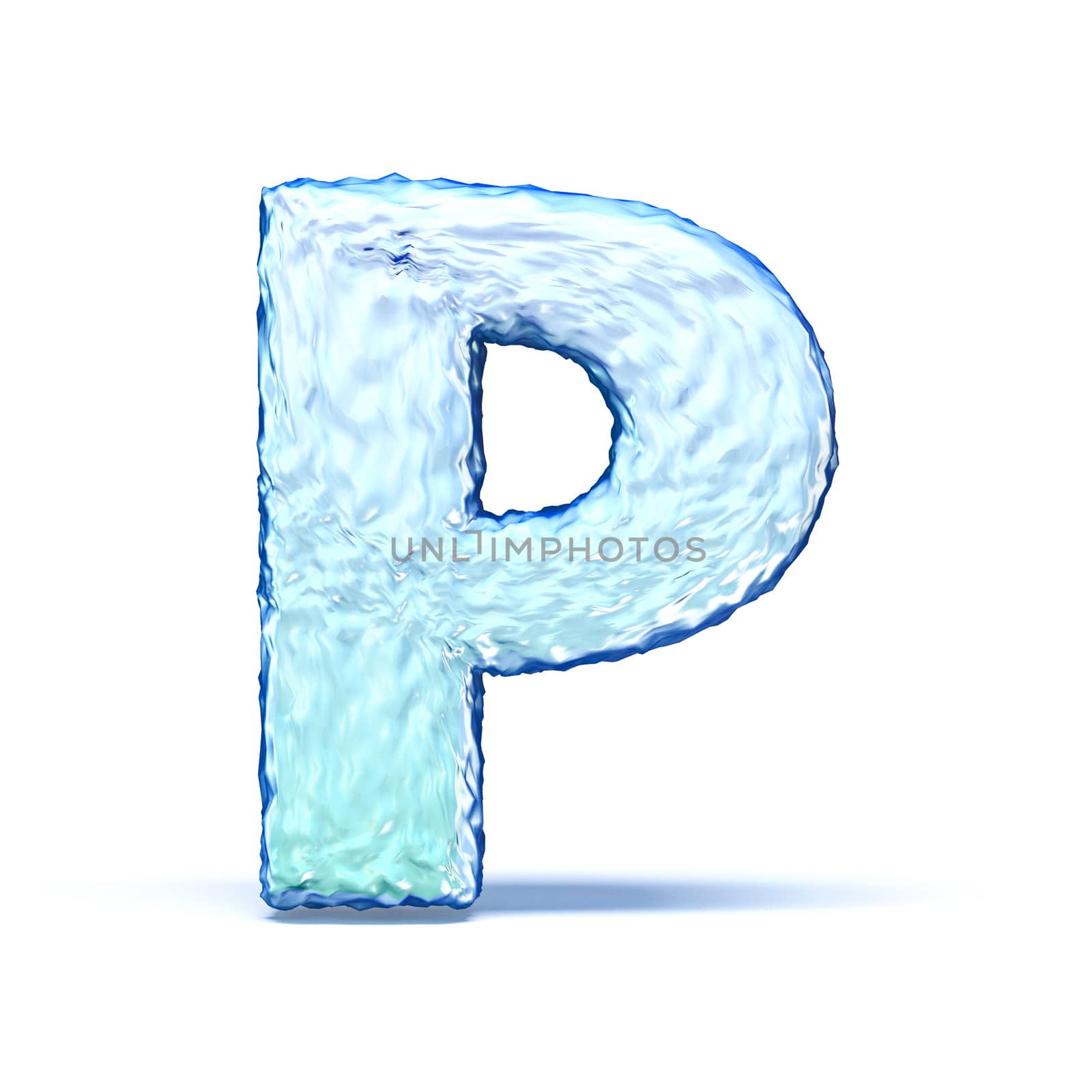 Ice crystal font letter P 3D by djmilic