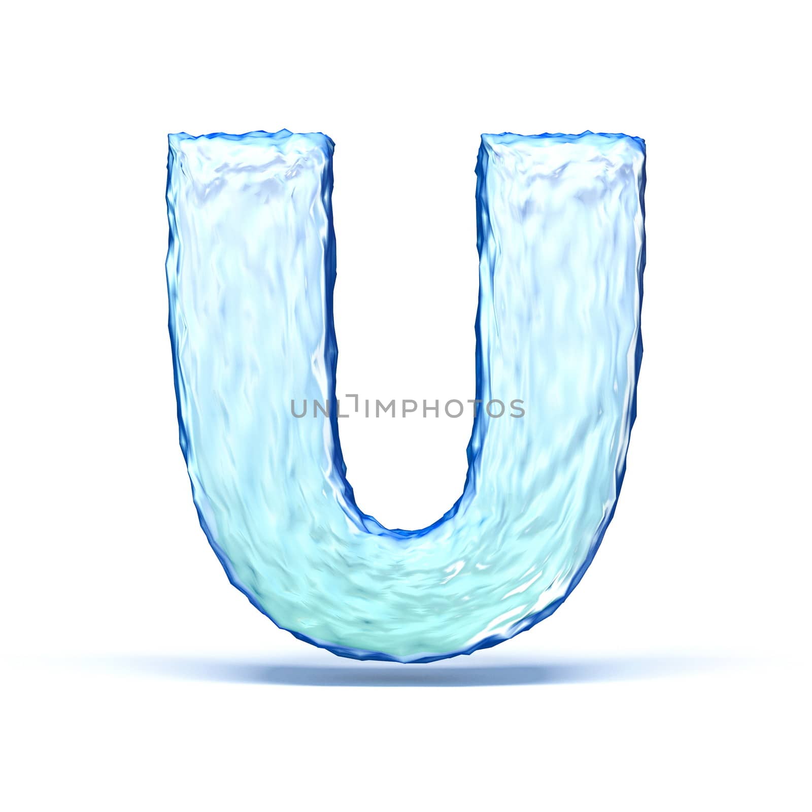 Ice crystal font letter U 3D by djmilic