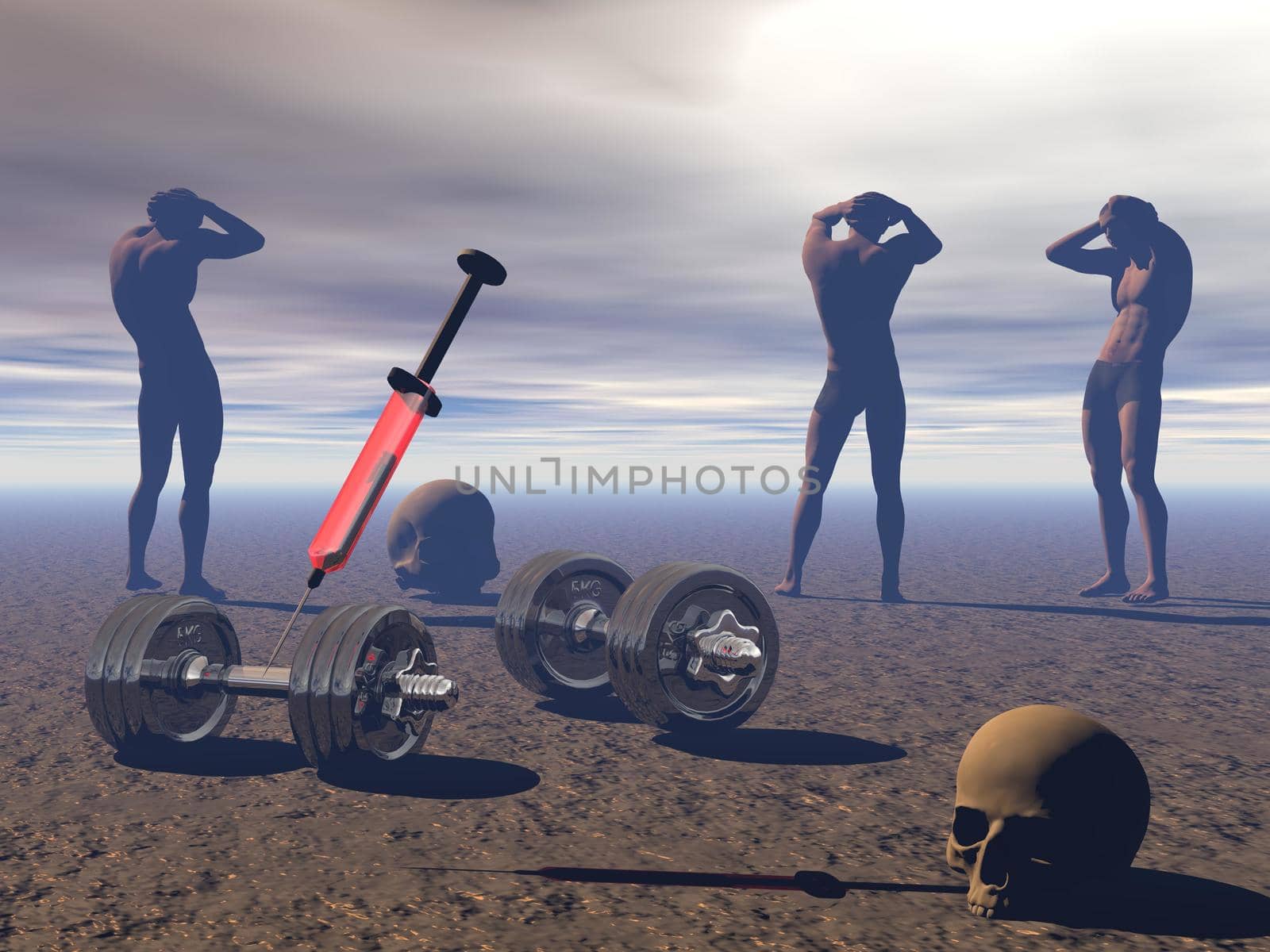 Effects of doping in sport - 3d rendering by mariephotos