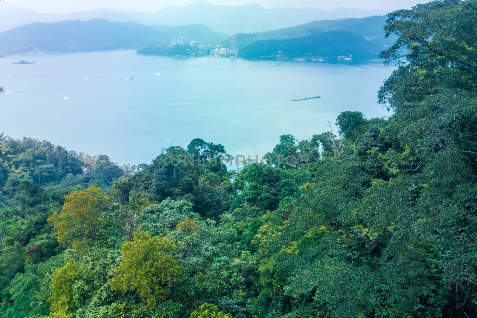 Overhead shot of Sun Moon Lake, Taiwan