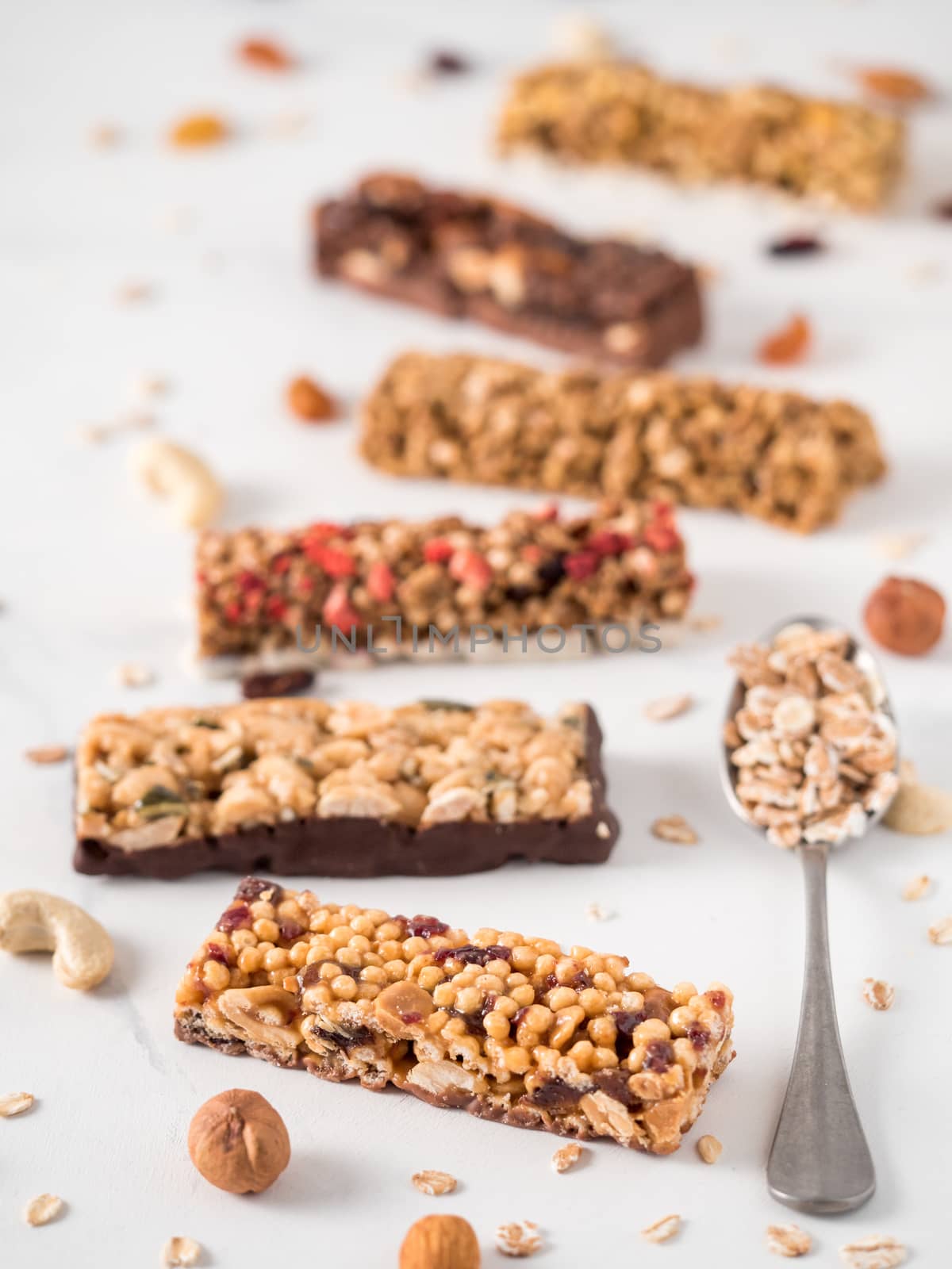 Set of different granola bars by fascinadora