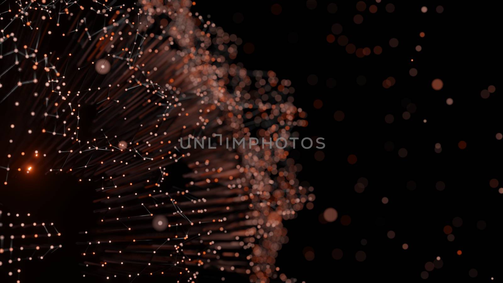 Connection lines and dots around Earth globe, Futuristic technology background. 3D illustration