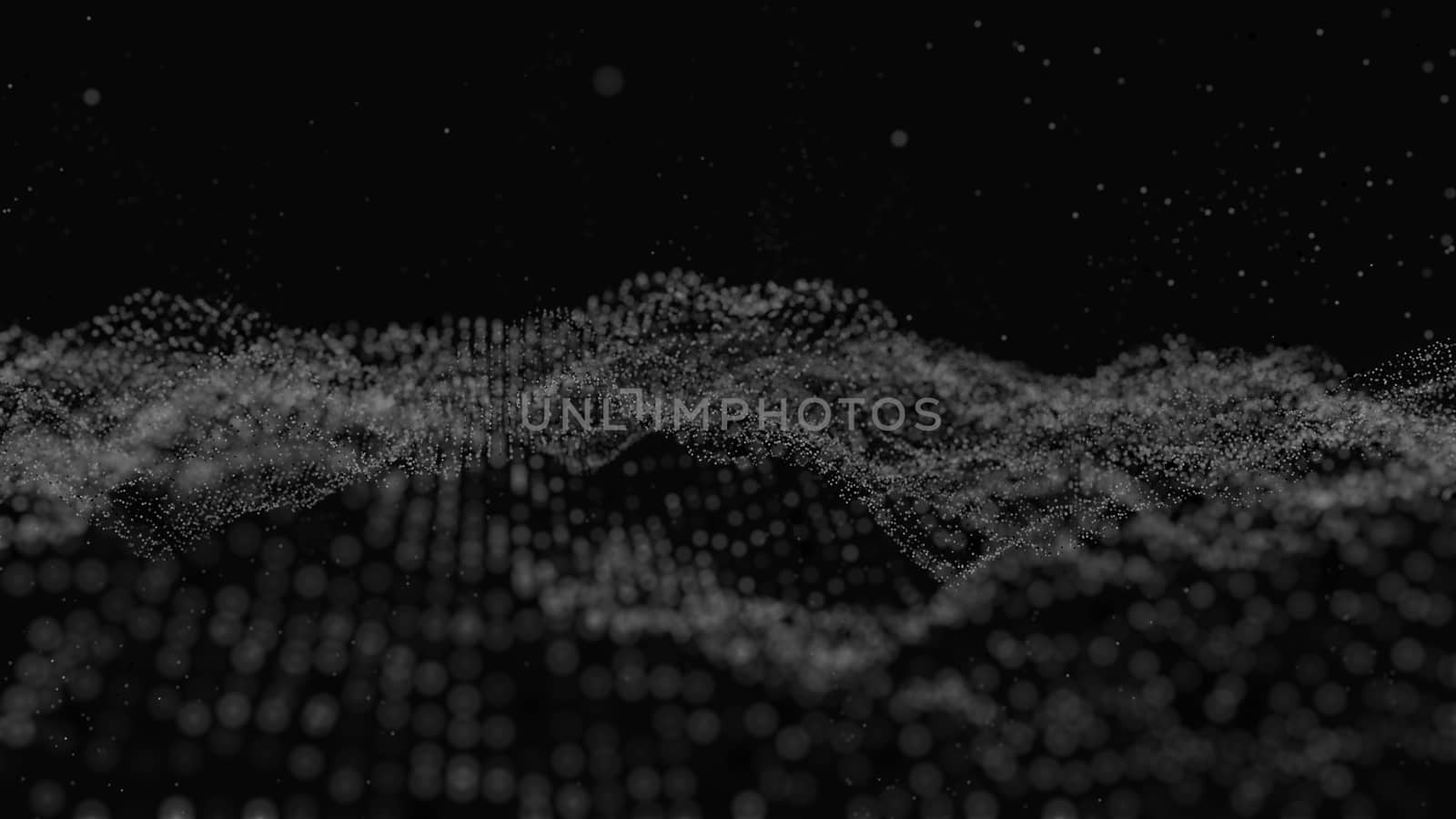 Abstract digital background with cybernetic particles. 3D illustration