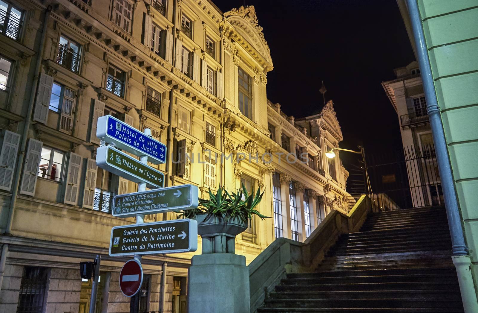 Nice little alley in night vision with its typical Baroque style architecture