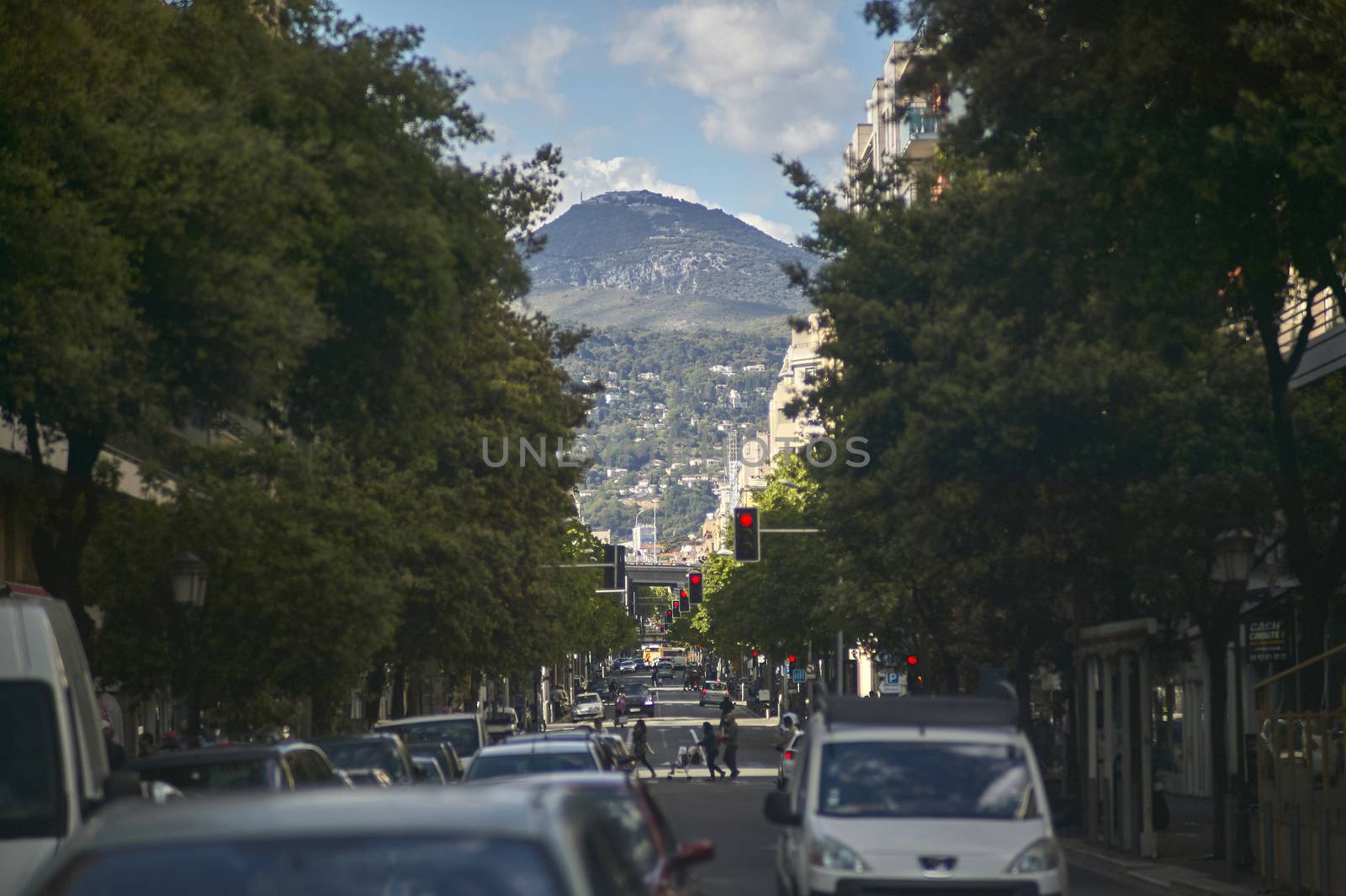 Scene of daily life in one of the most beautiful and suggestive streets of Nice in France.