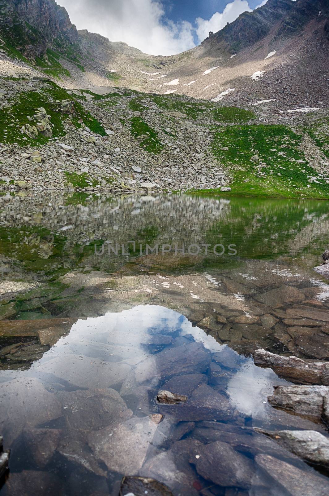 Mountain lake reflection in Italian alps by javax