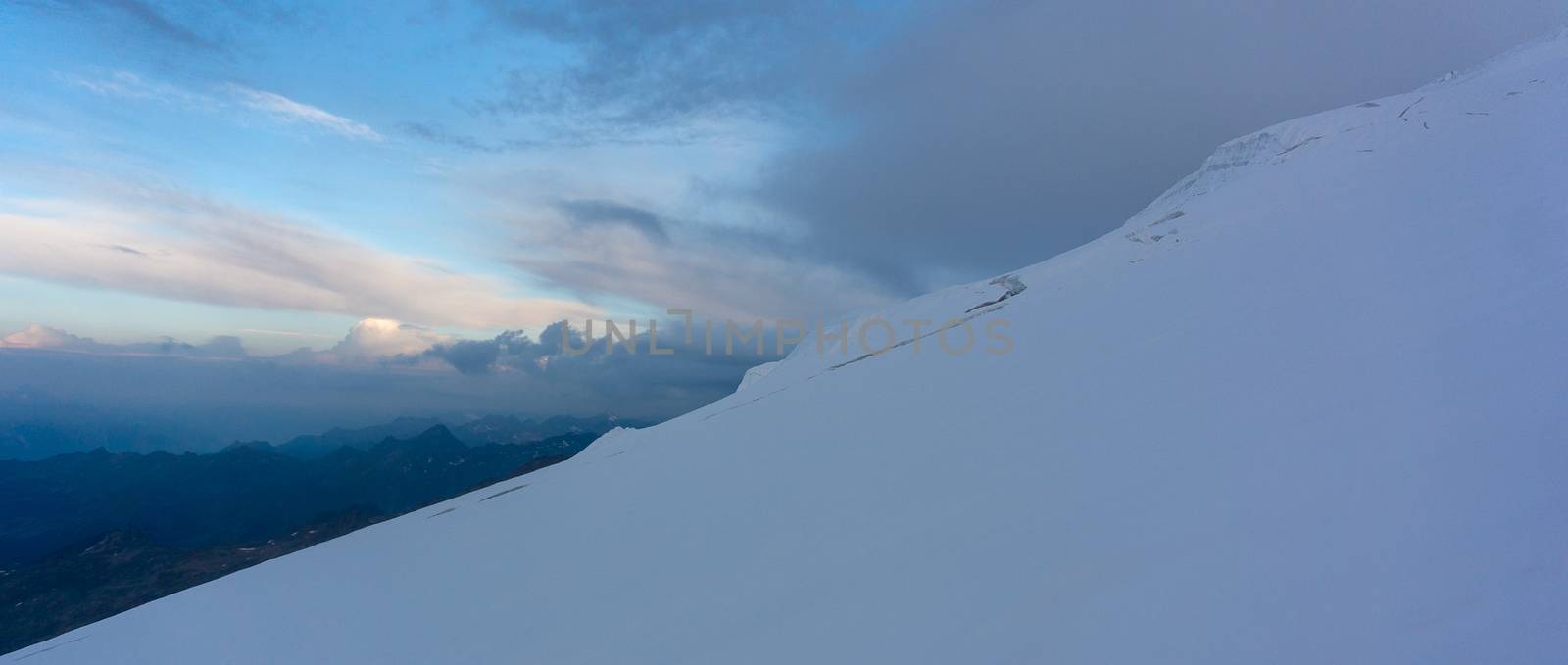 Alpine trek in high Alps mountain tourism by javax