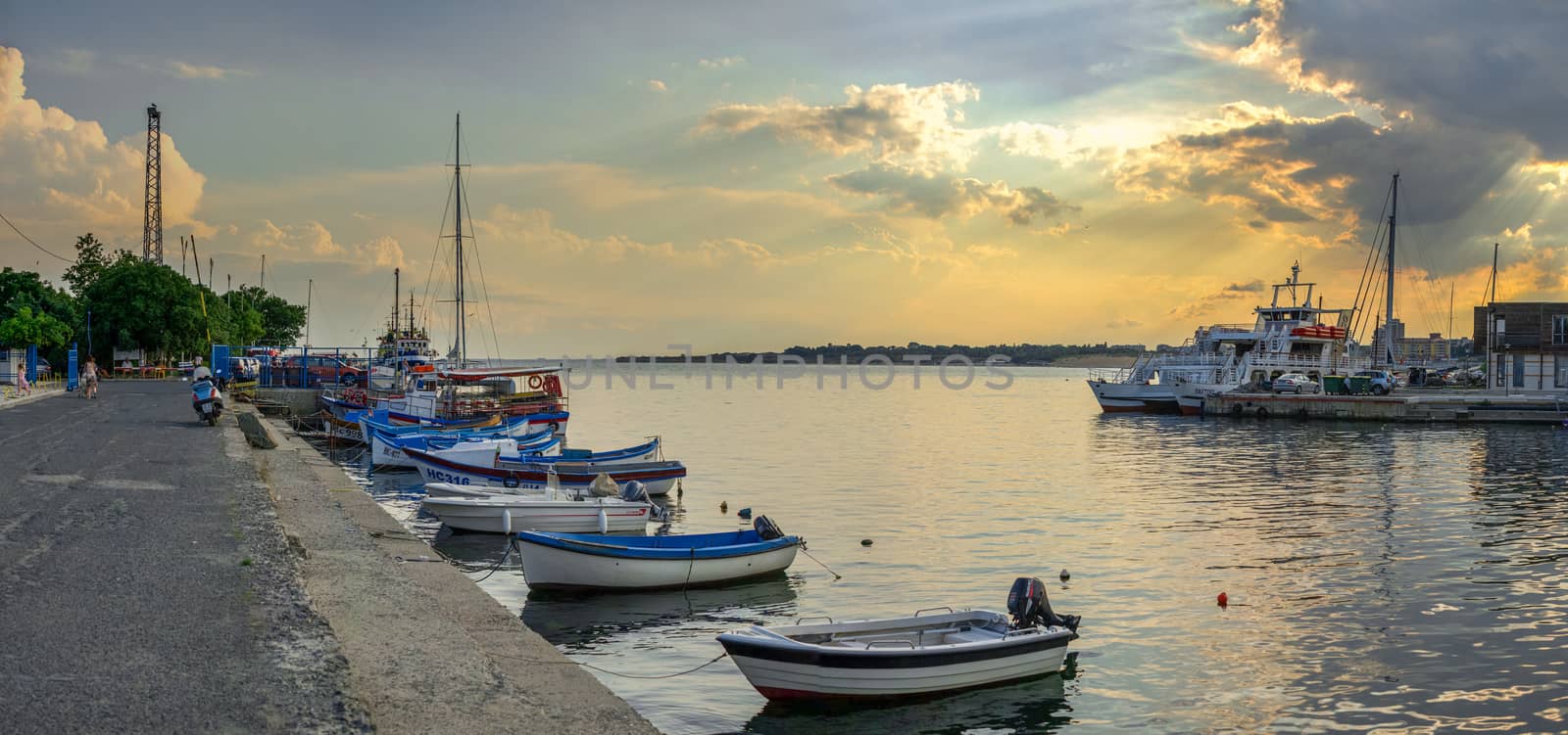 Nesebar, Bulgaria – 07.09.2019. Yacht and pleasure boat parking in Nesebar, Bulgaria, on a sunny summer day