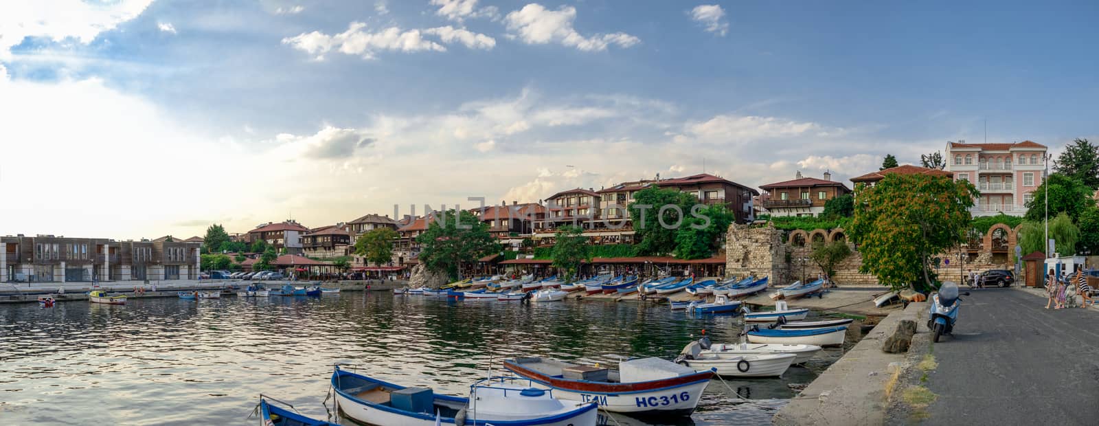 Nesebar, Bulgaria – 07.09.2019. Yacht and pleasure boat parking in Nesebar, Bulgaria, on a sunny summer day