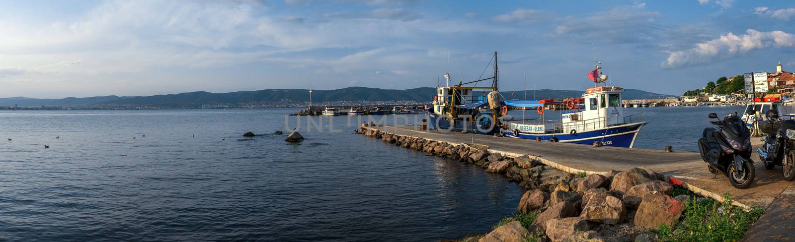 Nesebar, Bulgaria – 07.09.2019. Yacht and pleasure boat parking in Nesebar, Bulgaria, on a sunny summer day