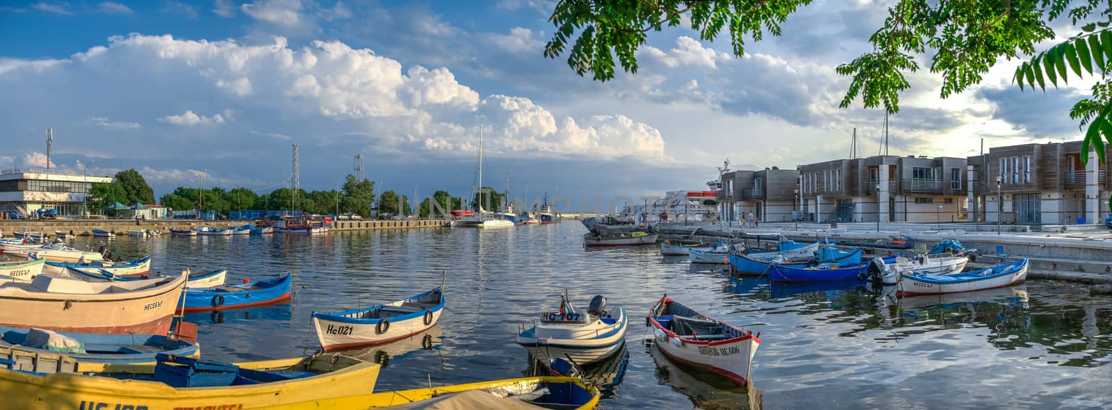 Nesebar, Bulgaria – 07.09.2019. Yacht and pleasure boat parking in Nesebar, Bulgaria, on a sunny summer day