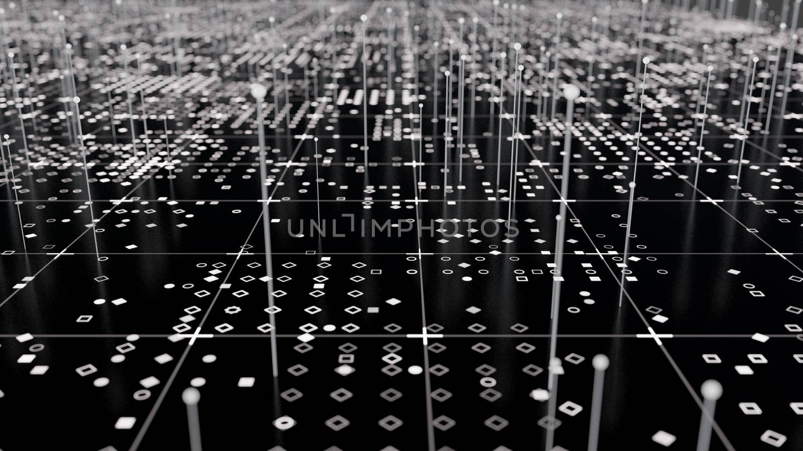 Futuristic Network Abstract Background Concept. Communication And Technology Network Background. 3D illustration