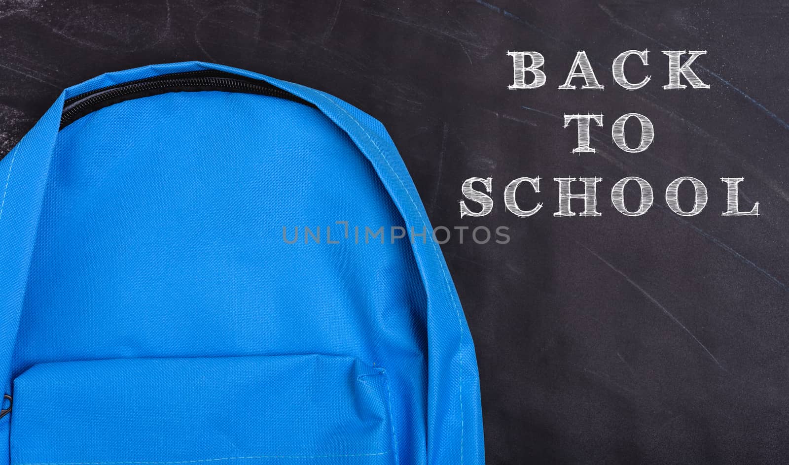 Back to school shopping pocket backpack on the education blue ba by Sorapop