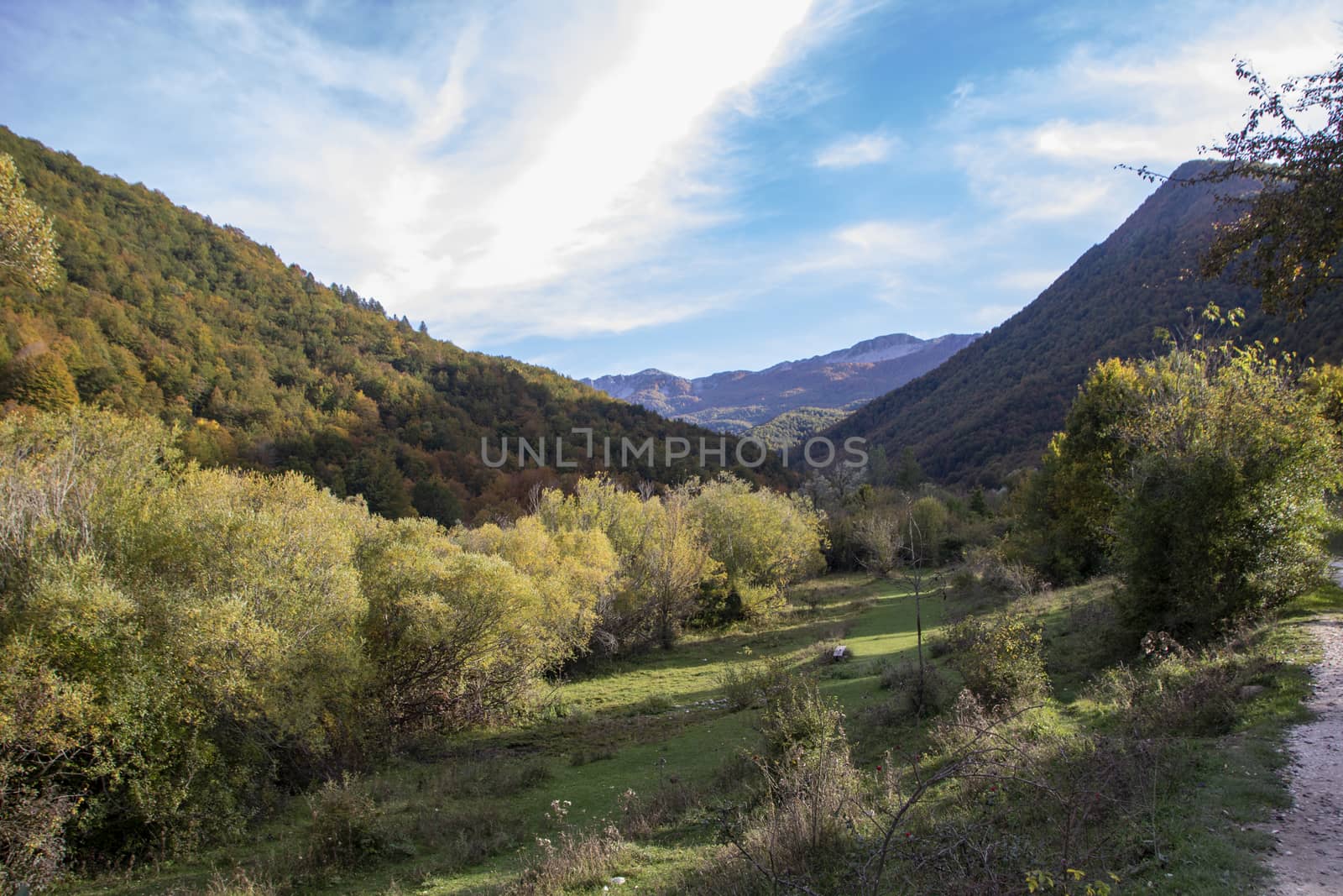 autumnal landscape of val fondillo  in Abruzzo national park, Italy