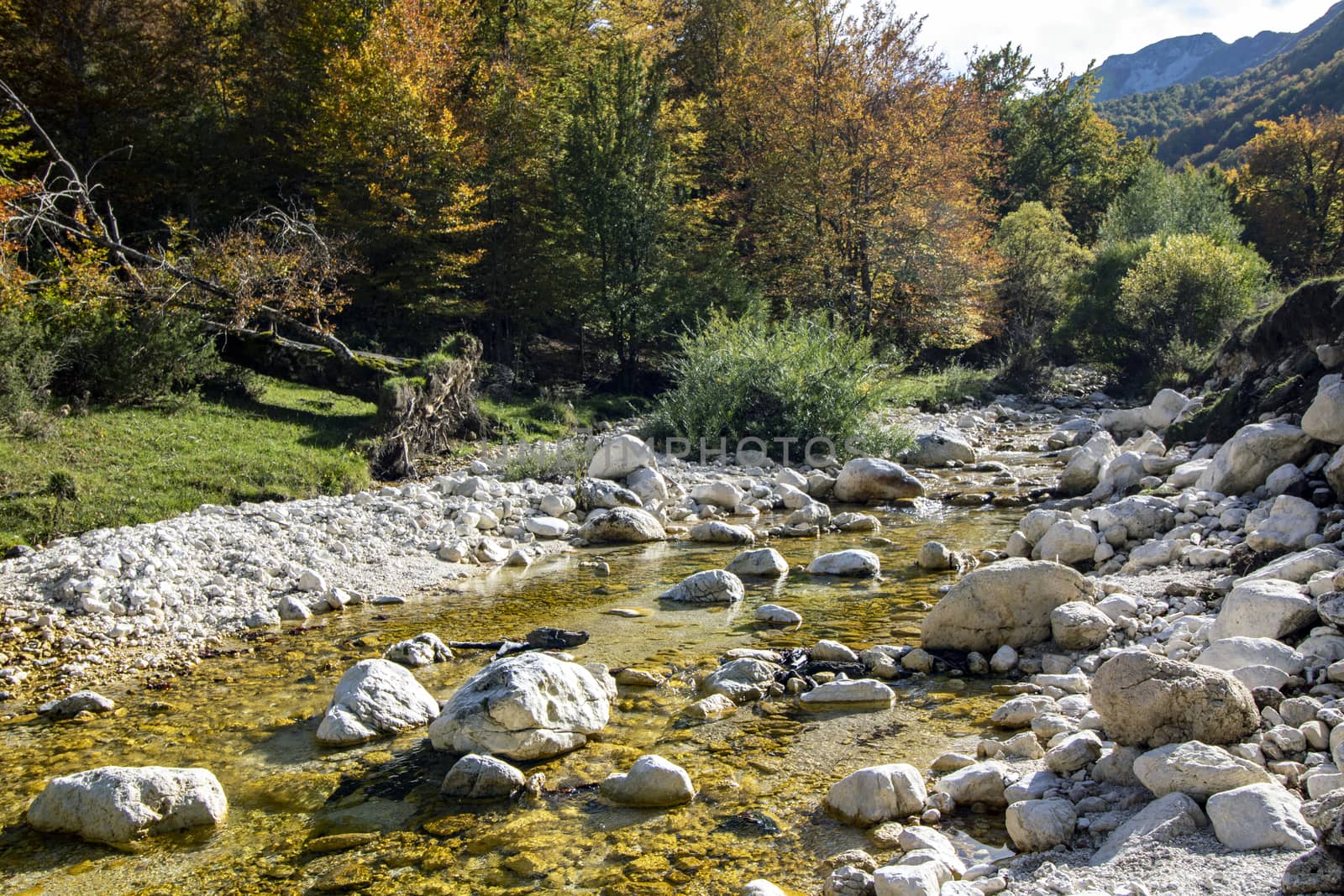 autumnal landscape of val fondillo  in Abruzzo national park, Italy
