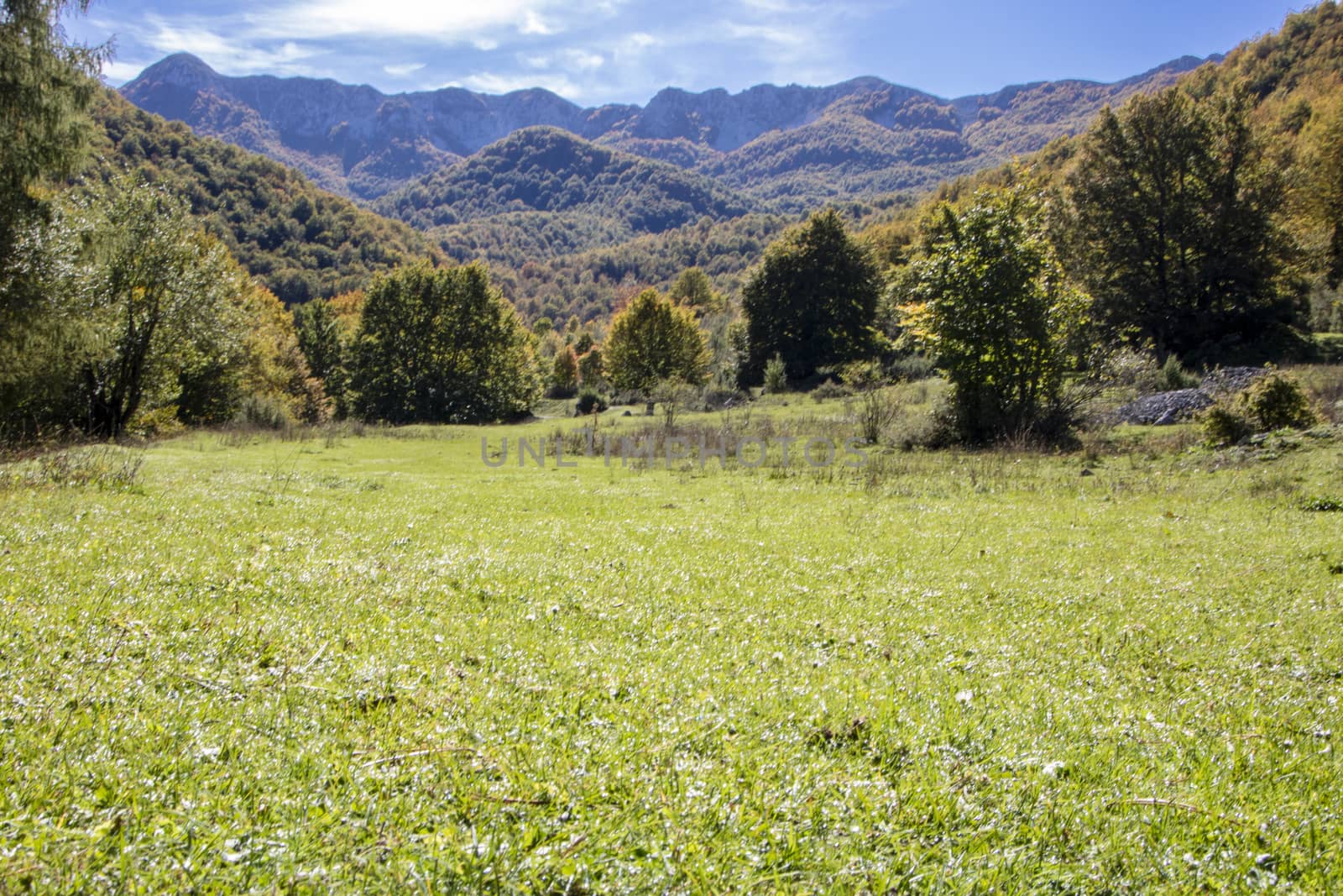 autumnal landscape of val fondillo  in Abruzzo national park, Italy