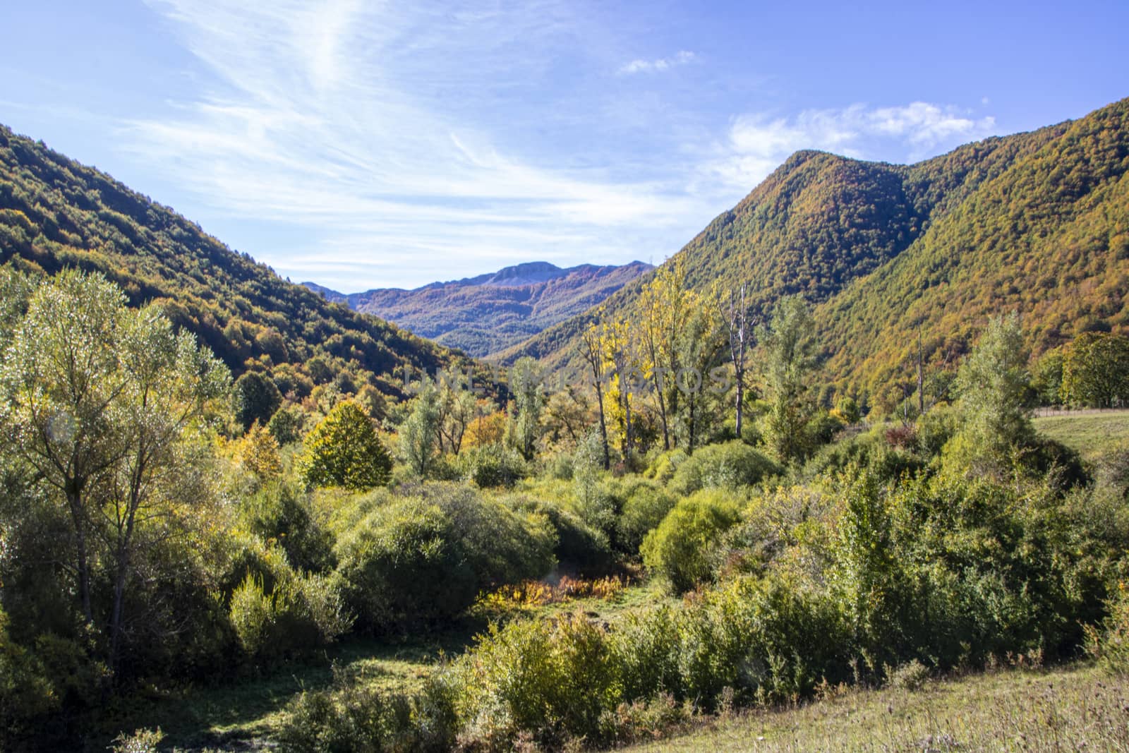 autumnal landscape of val fondillo  in Abruzzo national park, Italy