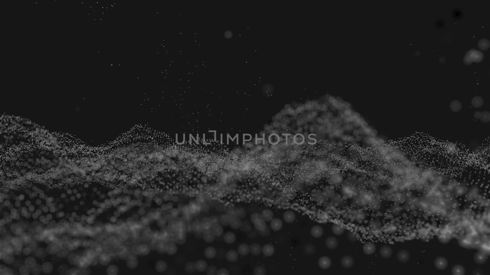 Abstract digital background with cybernetic particles. 3D illustration