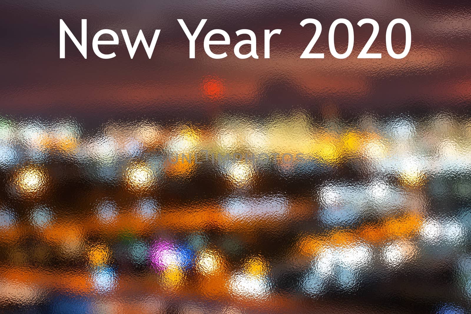 Happy New Year 2020 With Dark Navy Blue Glitter Bokeh Light Sparkling Background,holiday Celebration by peerapixs