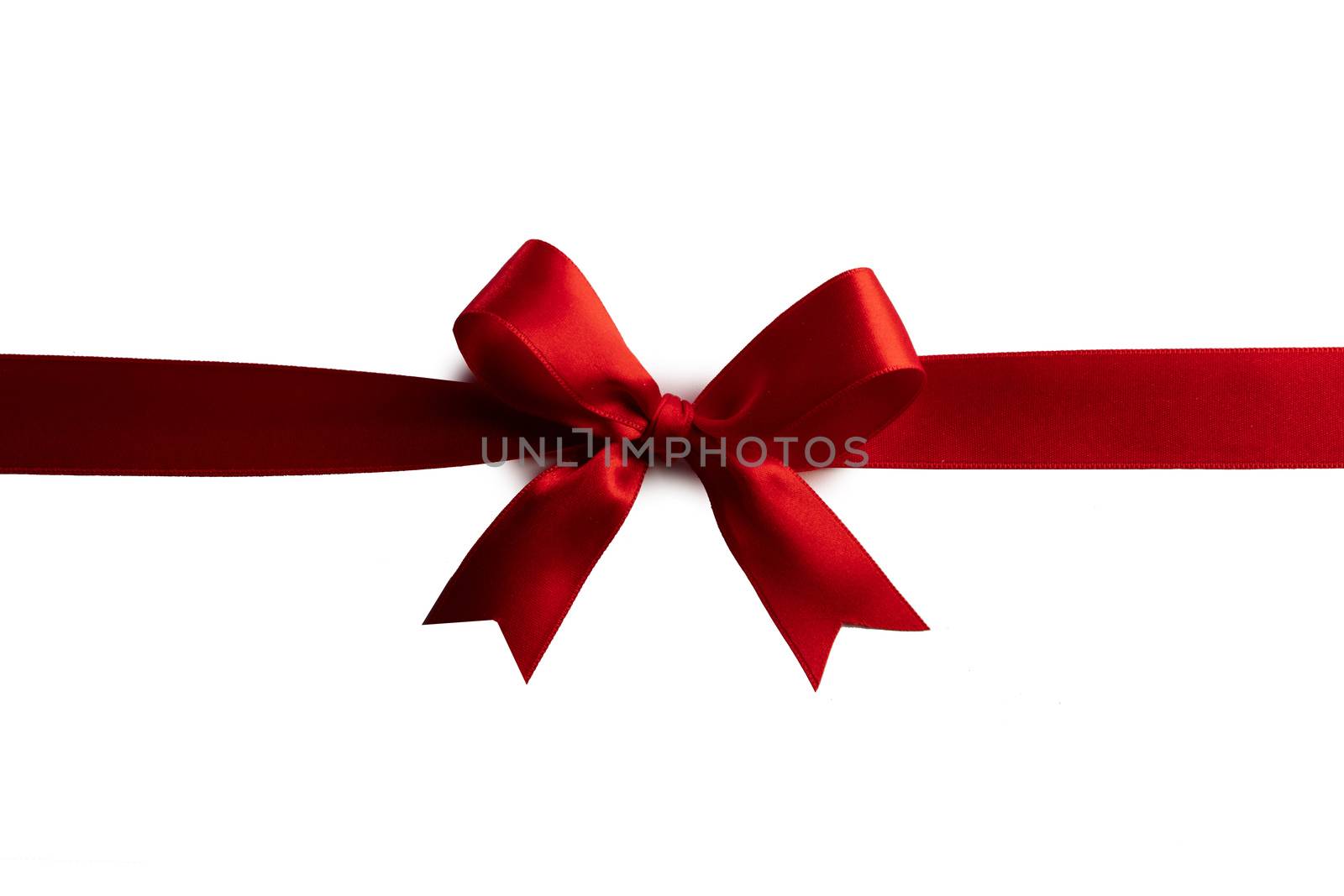 Red gift bow isolated on white background holiday gift concept