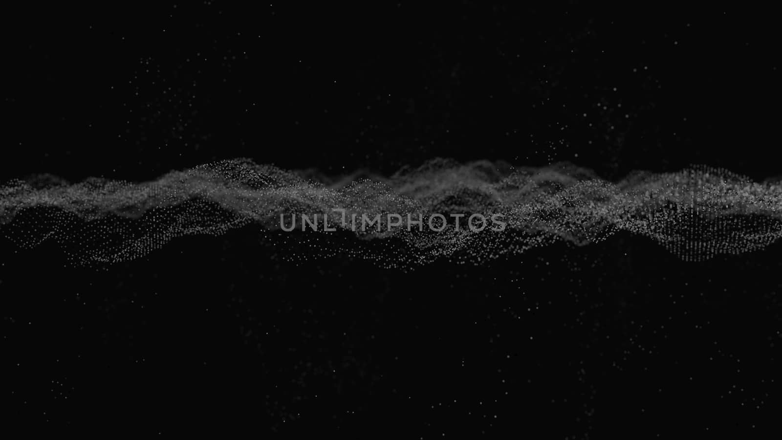 Abstract digital background with cybernetic particles. 3D illustration