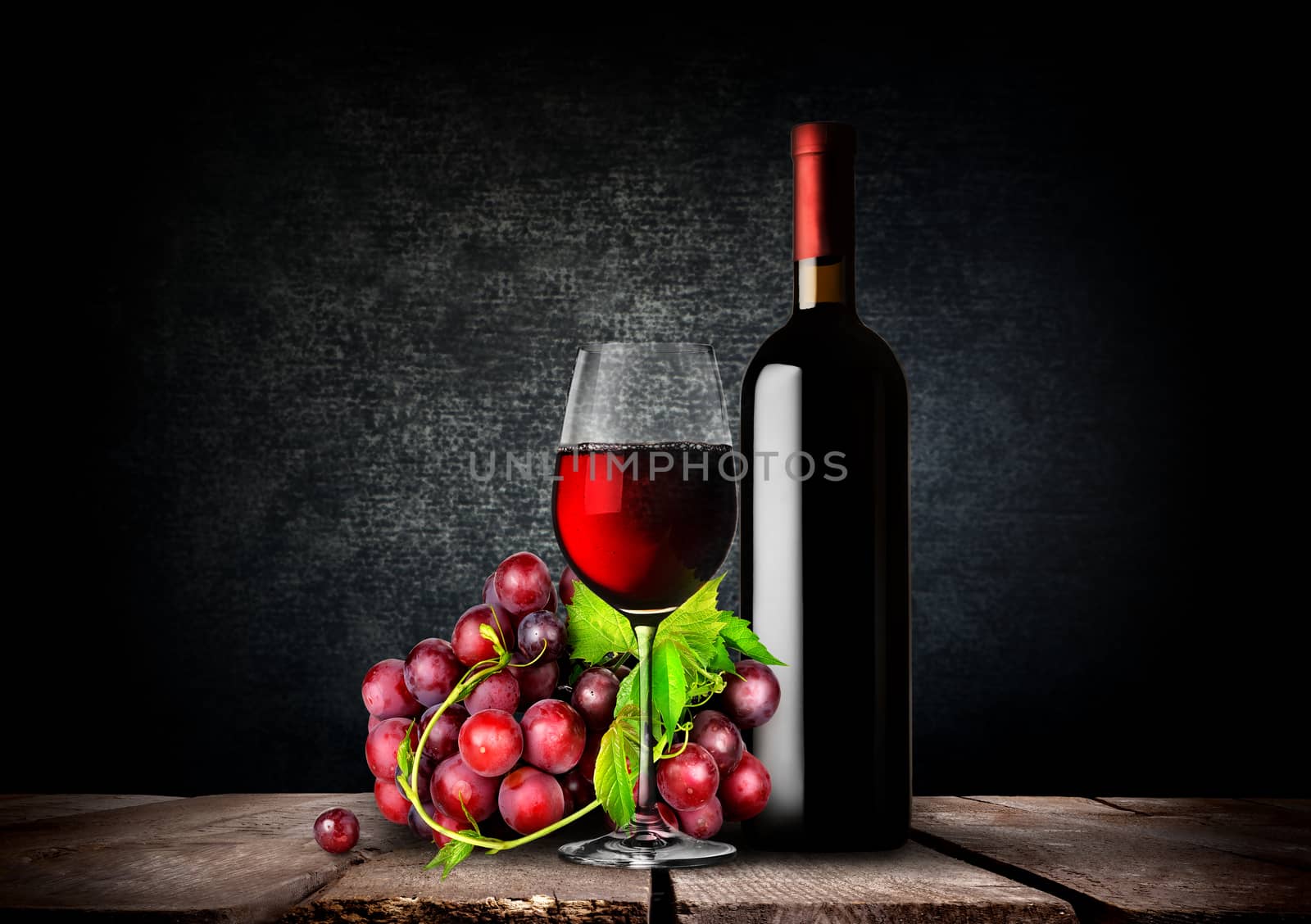 Glass of red wine by Givaga