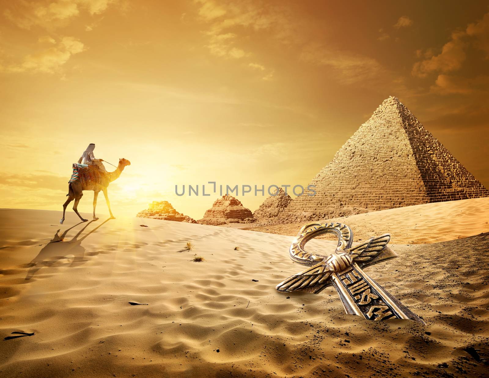 Pyramids and ankh cross by Givaga